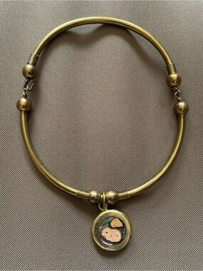 Gold-Tone Round Necklace Women Jewelry